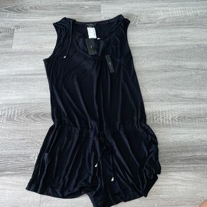 NEW Ladies BCBG Maxazria Black One Piece Romper Size XL